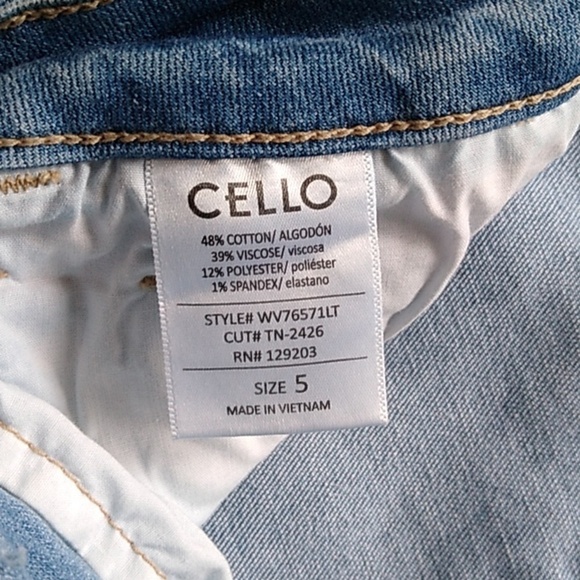 Cello Mid Rise Fringed Hem Crop Skinny Jeans - Picture 9 of 15